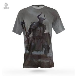 T-Shirt Templiers avec motif de casque à cornes