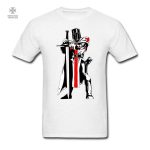 T-Shirt Templier noir avec design de croisé