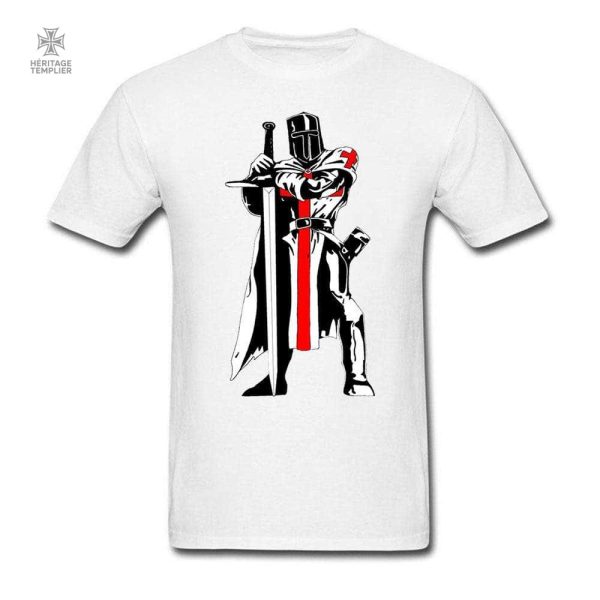 tee-shirt-templier-tabard-de-croise-1 T-Shirt Templier noir avec design de croisé